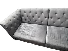 Sofa Bed Velvet Chesterfield style  3 Seater Style  Grey Sofa
