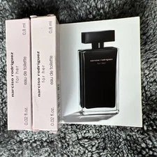2x Narciso Rodriguez For Her EDT  0.8ml/0.02fl Oz Each Perfume Sample Spray New!