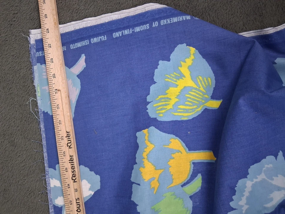 Traje de tela vintage Marimekko Suitsuke Fujiwo Ishimoto textil 1997 Finlandia raro Foto 2 de 4