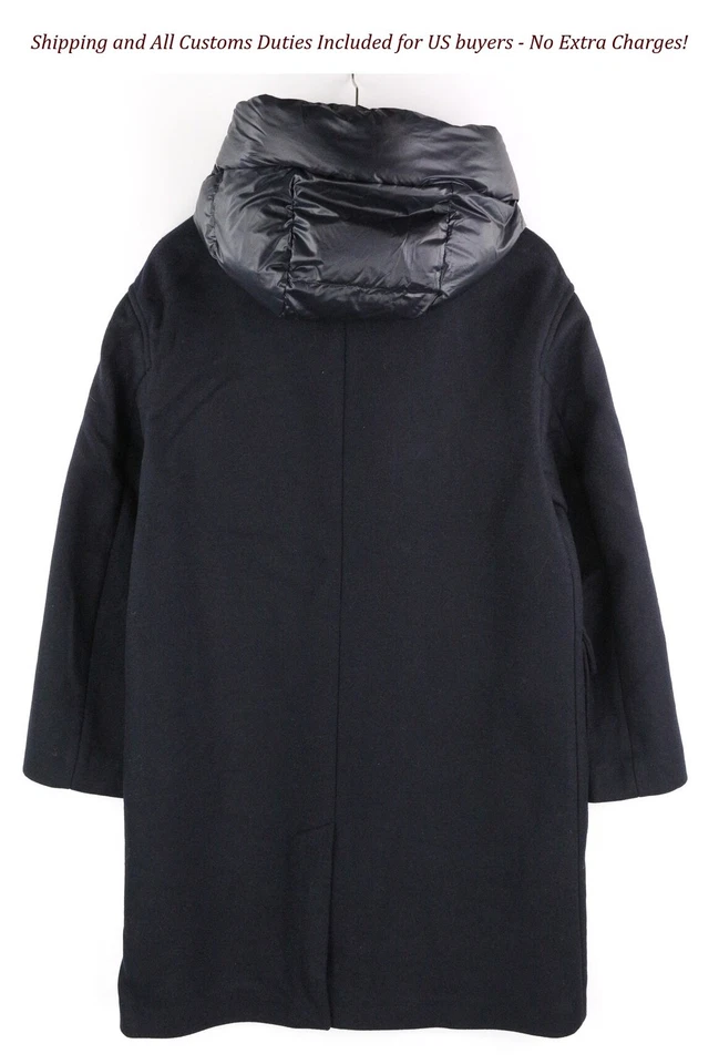 WOOLRICH Women'S Double Wool 2in1 Parka Jacket S Hooded Mid-Length Down - Image 2 of 4