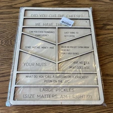 Wooden Funny Humorous Compartmentalized Charcuterie Tray