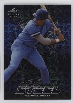 2023 Leaf Trinity Mega Box Steel Blue Lazer 65/99 George Brett #S-29 HOF 0e2x