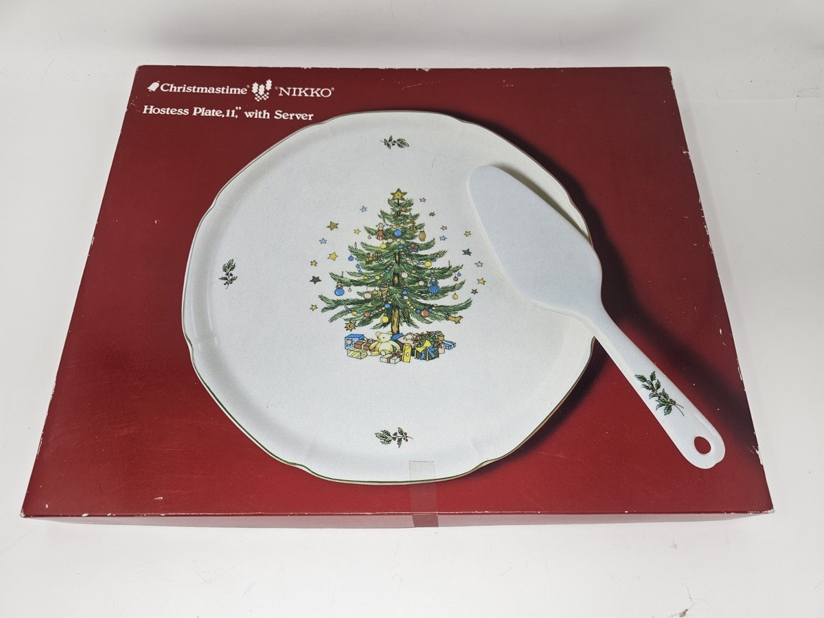Nikko CHRISTMASTIME Hostess/Cake Plate & Server Vintage 11