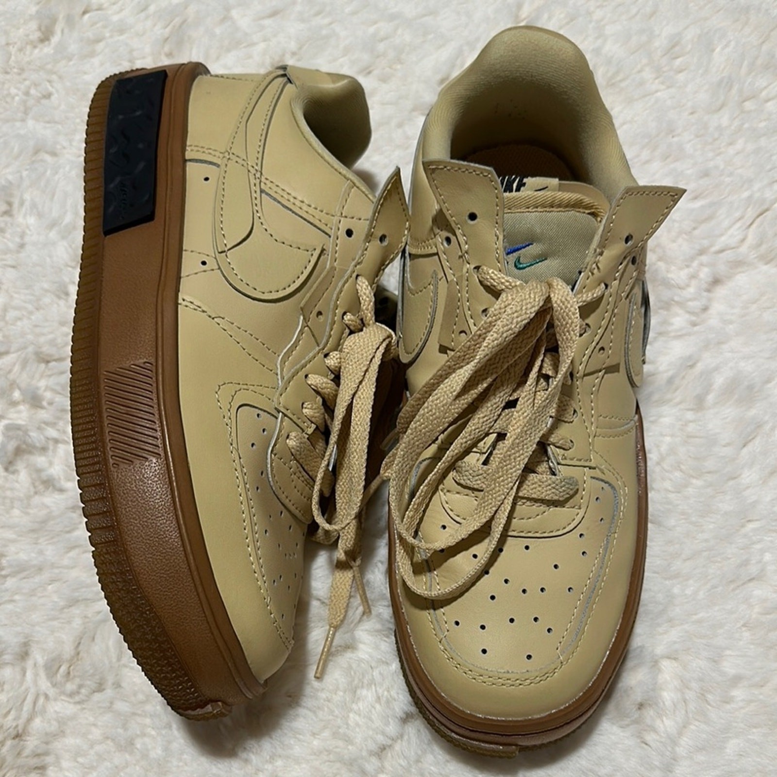 SAOLA Nike Air Force 1 Fontanka Sesame Black Uomo US Taglia 7.5 Usate con cura 