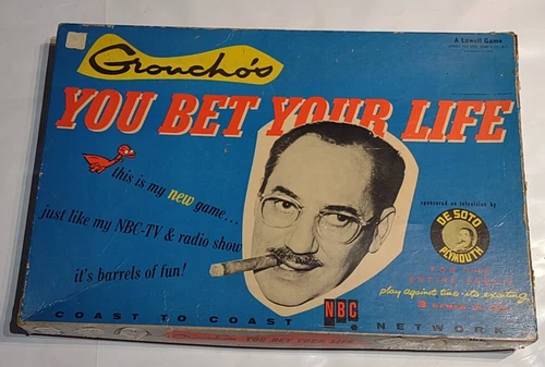 Vintage Groucho Marx You Bet Your Life Board Game NBC Desoto Trivia 1955 Rare