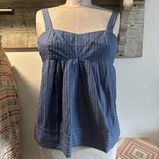 Marked by Marc Jacobs Vintage Striped Blue Tank Babydoll Size 6 Denim 100%Cotton