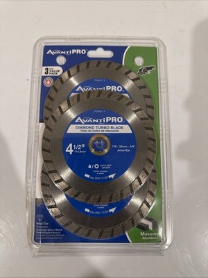 Avanti Pro Diamond Turbo 4-1/2'' Turbo Masonry Blade 3 Pack Brand New