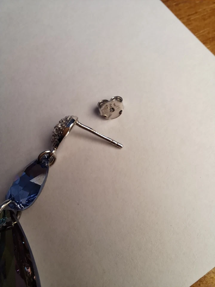 Collana + Orecchini Spark Donna Crist. SWAROVSKI Con Certificato Goccie Arg. - Immagine 4 di 4