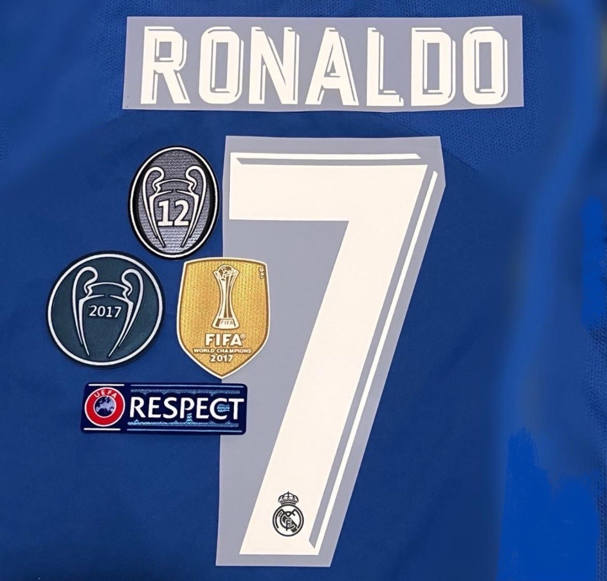 Real Madrid RONALDO #7 UCL Name print and number 2017/18 + UCL