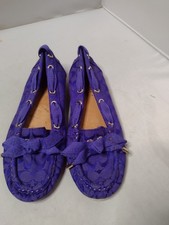Coach Women Carisa Jacquard Monogram Canvas Driver Loafers 5B Purple A20