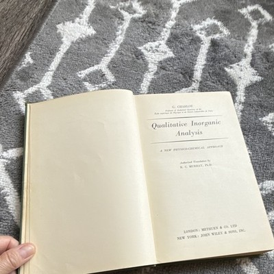 Methuen Qualitative Inorganic Analysis Charlot Murray 1954 Hardcover Textbook