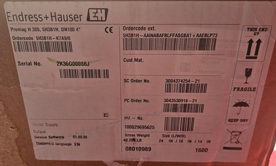 Endress+Hauser Promag H 300 Flowmeter DN100 4 in MPN 5H3B1H-K7A9/0