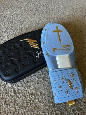 Goat d Baby Blue Psalm 23 Sliding Mitt With Gold Accents