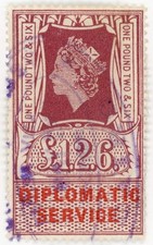 (I.B) Elizabeth II Revenue : Diplomatic Service £1 2/6d