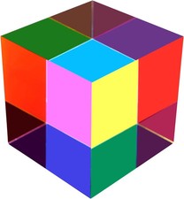CMY Color Cube, 1.6 Inch 40Mm Acrylic Mixing Color Cube Prism for Physics Educ