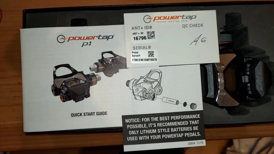 Powertap P1 Dual side power pedals + 2 claws + 2 x V.3 battery caps + 4 x Plates - Image 2 of 4