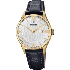 Festina Swiss Classic Stainless Steel Quartz Leather Wristwatch F20010-2