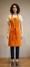Rare Vintage 2009 Starbucks Apron Orange Via Ready Brew Logo Collectible Pockets