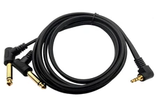 Qaoquda 3.5Mm to 6.35Mm Splitter Audio Cable, 90 Degree 1/8 TRS Stereo Male 