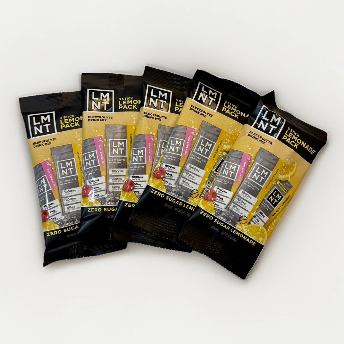 New LMNT 15 Sticks Pink Lemonade & Ice Tea Pack 5 Packs Of 3 Total