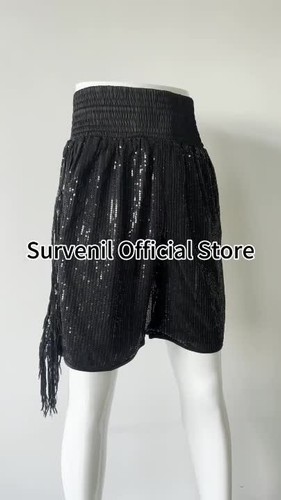 Boxing Shorts High Grade Sequin Tassel Muay Thai Pants Martial Arts MMA Clothes - Video 1 of 1