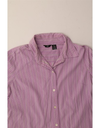 MOSSIMO Womens Shirt UK 20 2XL Purple Pinstripe Cotton BZ09 - Picture 3 of 3