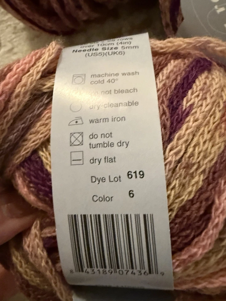 5 madejas Ella Rae Twoomba Superwash cadena de hilo de lana merino Foto 3 de 4