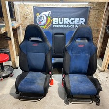04-07 Subaru Wrx Sti Oem Blue Front Rear Pass Through Seats Set Cushion