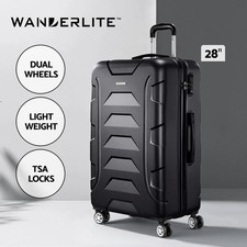 Wanderlite 28" Luggage Trolley Travel Suitcase Set TSA Hard Case Lightweight
