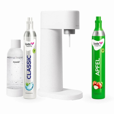 Sparangebot: Woody Wassersprudler Weiß + CO2-Zylinder Apfel