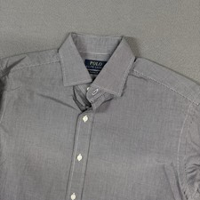 Polo Ralph Lauren Shirt Mens 15.5 32/33 Gray Classic Fit Long Sleeve Button Down