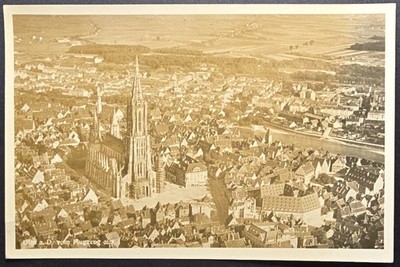 1938 Germany RPPC   Ulm Minster Aerial View   Ulm a.D. vom Flugzeug aus