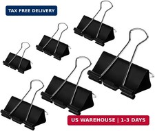 Binder Clips Paper Clamps Assorted Sizes 100 Count Black , X Large, Large, Medi
