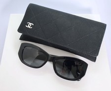Chanel CH5493 55mm Rectangle Sunglasses in Black w. Polarized Gray Lens