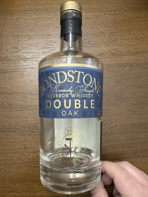 EMPTY Bondstone Kentucky Bourbon Whiskey Double Oak Bottle 750 ml Glass Crafts 
