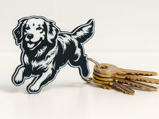 Golden Retriever 3D Printed Keychain Key Ring Charm Bag Backpack Gift