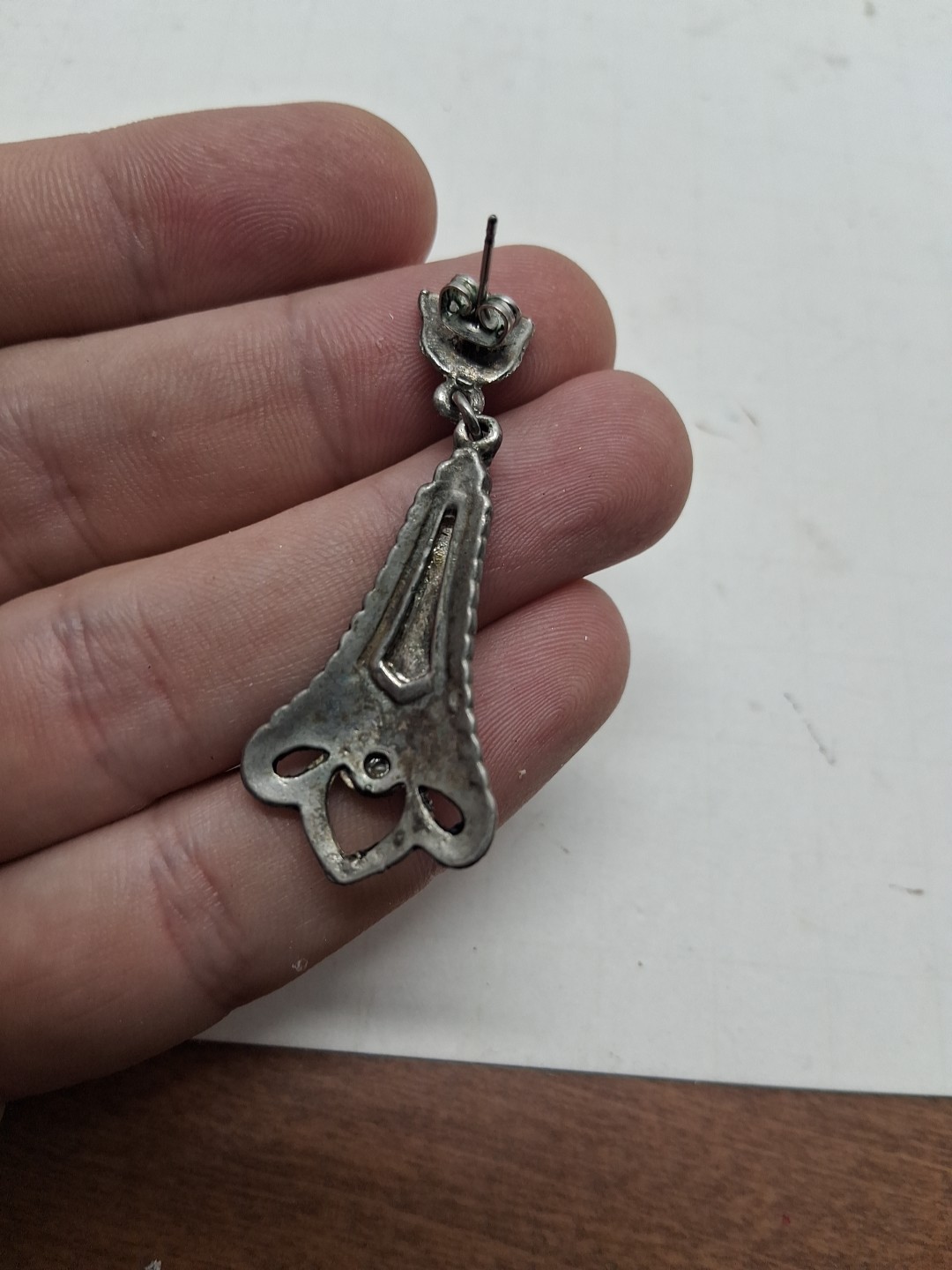 ONYX DANGLE POST EARRINGS REAL SOLID .925 STERLIN… - image 10