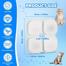 Cat Dog Water Fountain Filter Set, Triple Filter System for 88 oz/2.5L Set of 4