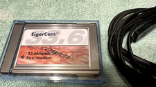 EigerCom PCMCIA 33.6 Fax/Modem w/Cable, FM336XT-MINT