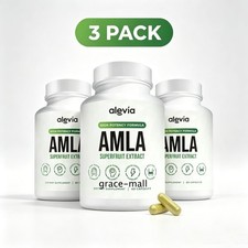 3 Pack Alevia Organic Amla Capsules 1000mg Indian Gooseberry Antioxidant Supple