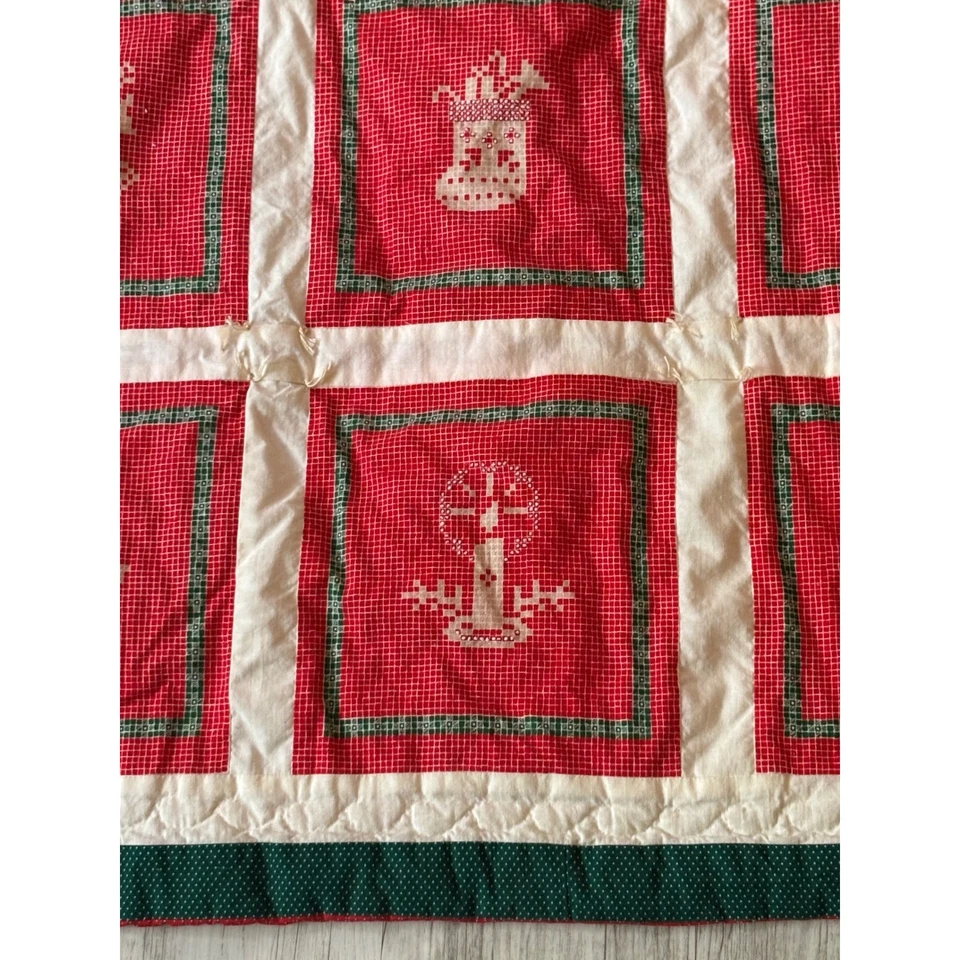 Manta Edredón Navidad Vintage Decoración Vacacional Árbol Reno Mecedor Caballo Foto 4 de 4