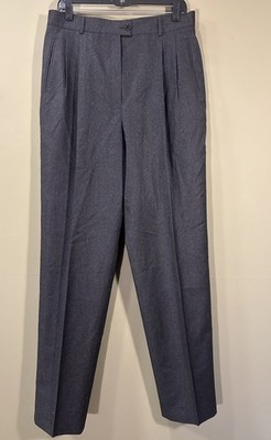 Zanella High Rise Pleated Wool Trousers Womens Sz 14 Luxury Business 32x33
