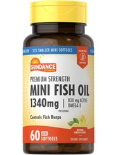 Sundance Mini Fish Oil Softgels 1340mg | 60 Count | Controls Fish Burps | Pre...