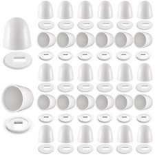 Blulu 32 Packs Universal Toilet Bolt Caps Plastic Round Push One Size, White