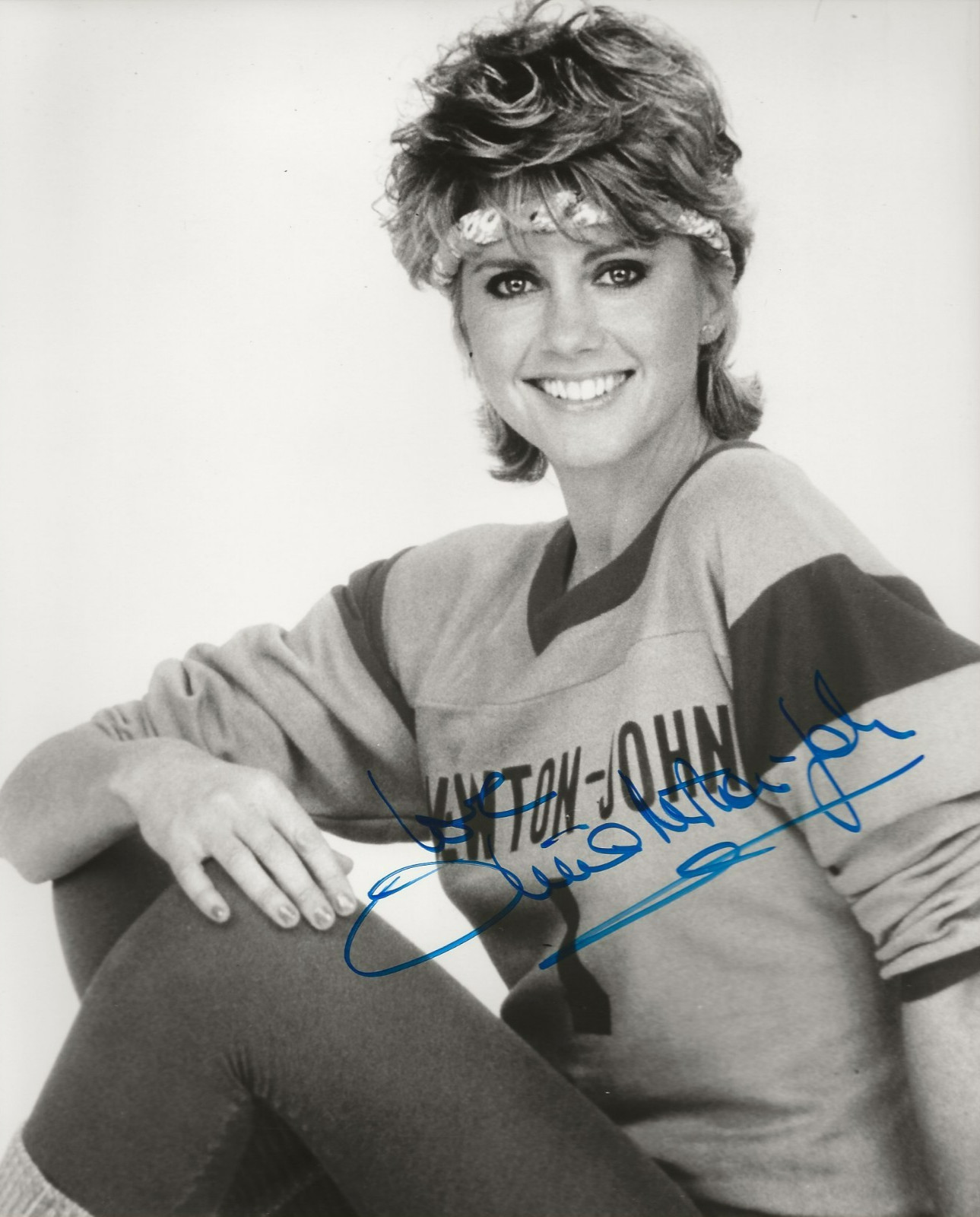 Olivia Newton-John Vintage Autographed 8x10 Black & White (B/W) Photograph