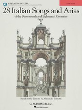 28 chansons italiennes et arias 17ème XVIIIe siècles partition voix basse audio en ligne