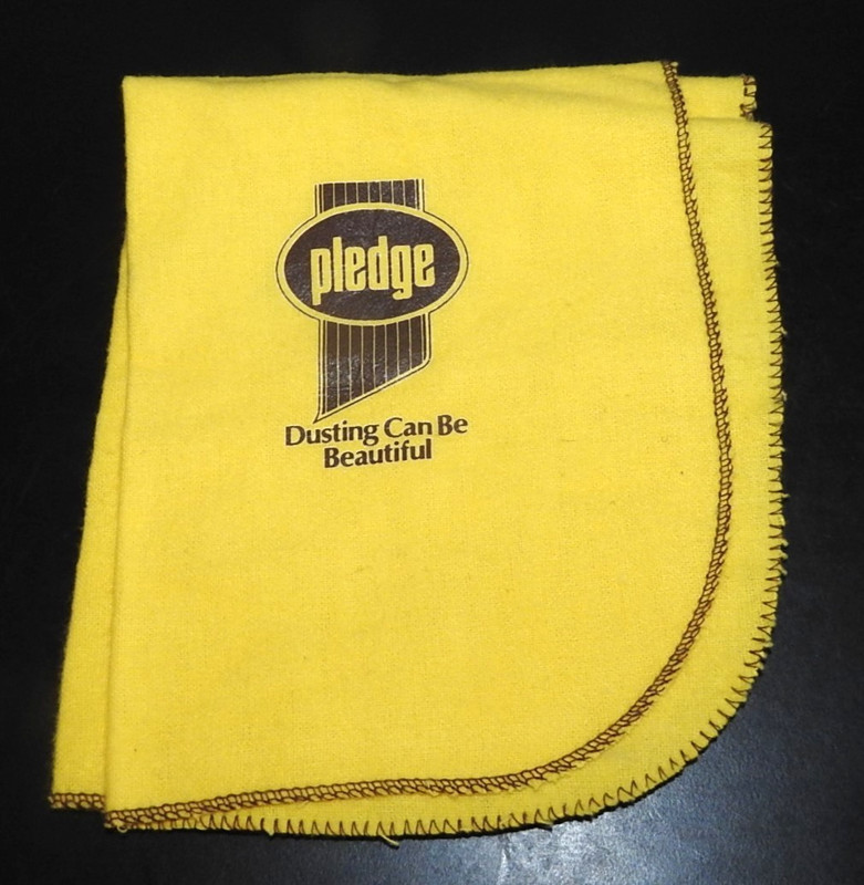 Vintage Pledge Logo Duster Cloth "Dusting Can Be Beautiful" 80's Clean Sewn edge