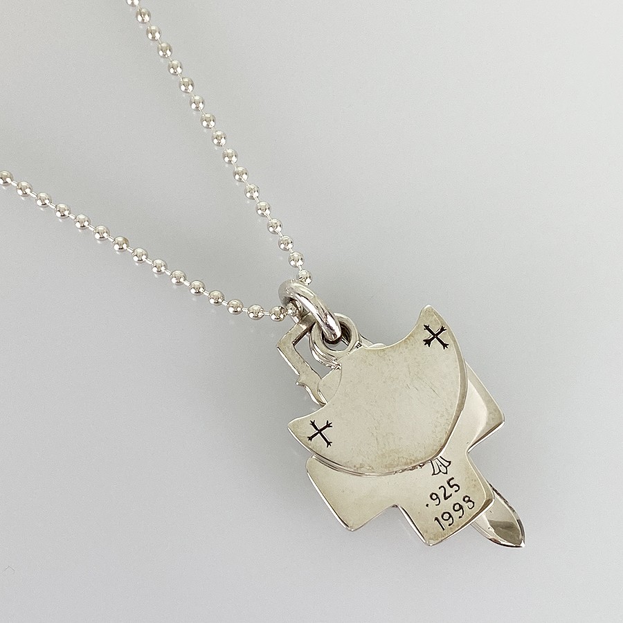CHROME HEARTS Three Trinkets Pendant Silver Necklace | eBay