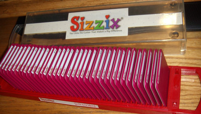 STAMPIN-UP SIZZIX DIE SET ALPHABET UPPER/LOWER ,NUMBER, SIGNS 35 PIECES CASE-RED