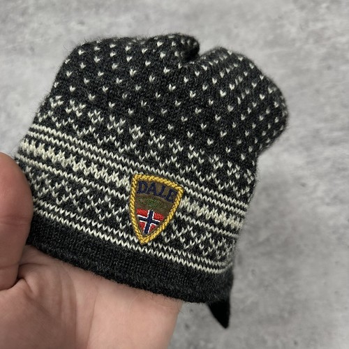 Vintage 90s Dale Of Norway Wool Hat Balabon With Ears Gray White Men’s - Picture 7 of 10
